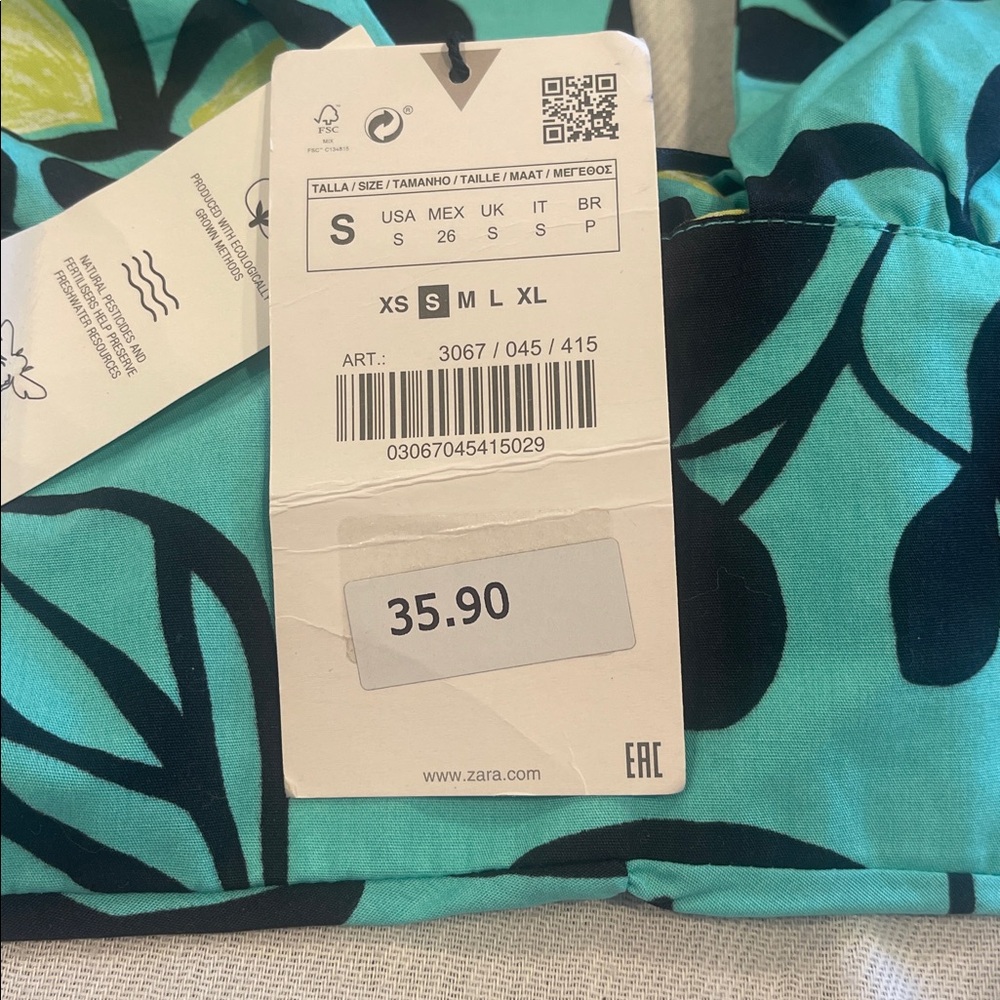 T0102109 BUNDLE Zara crop top M; ZARA WOMENS PRINT HALTER CROPPED TOP SZ SNWOT - Picture 5 of 8